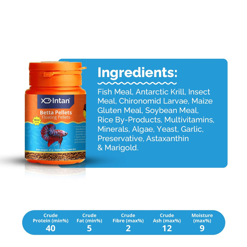 Intan Betta Pellets 25g – Fish Food for Bettas | All Life Stages | Growel Feeds
