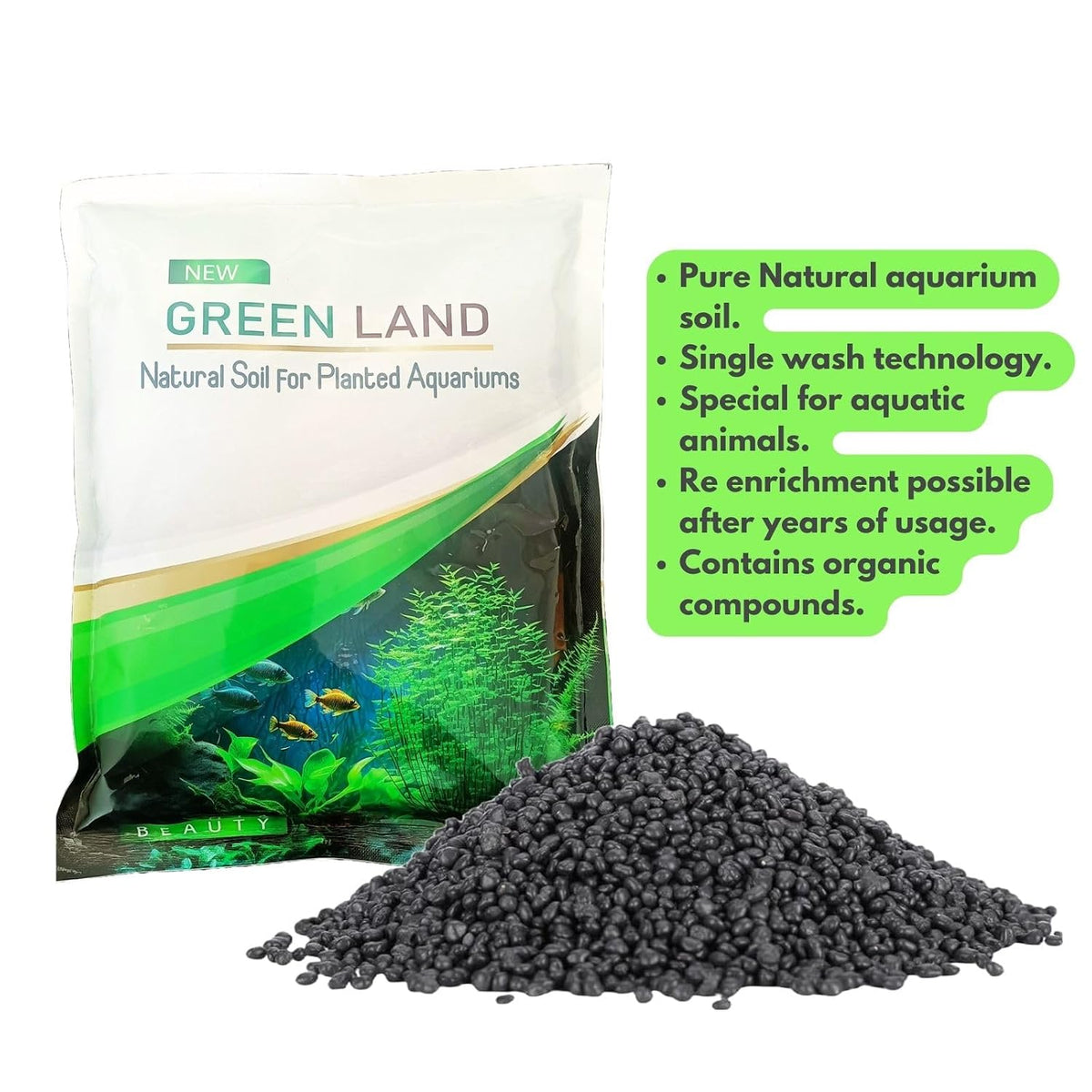 Green Land Natural Aquarium Soil – Planted Tank & Shrimp Substrate
