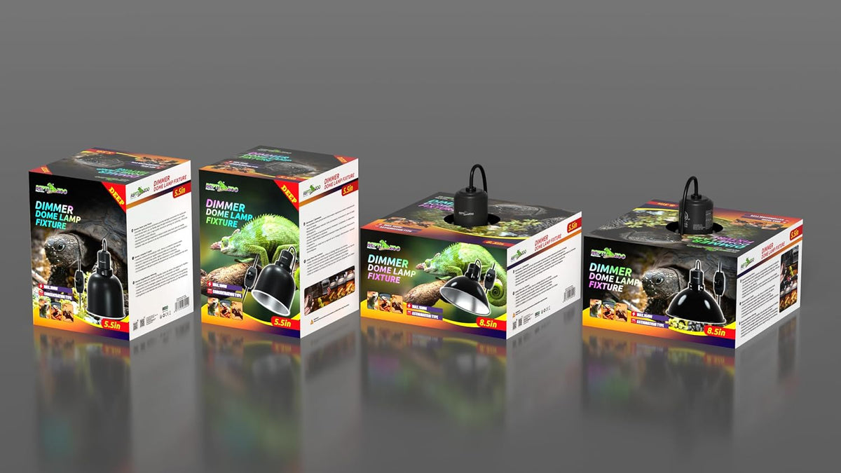 ReptiZoo Deep Dome Lamp Fixture RL04D | 5.5" Reflective Hood, Max 100W