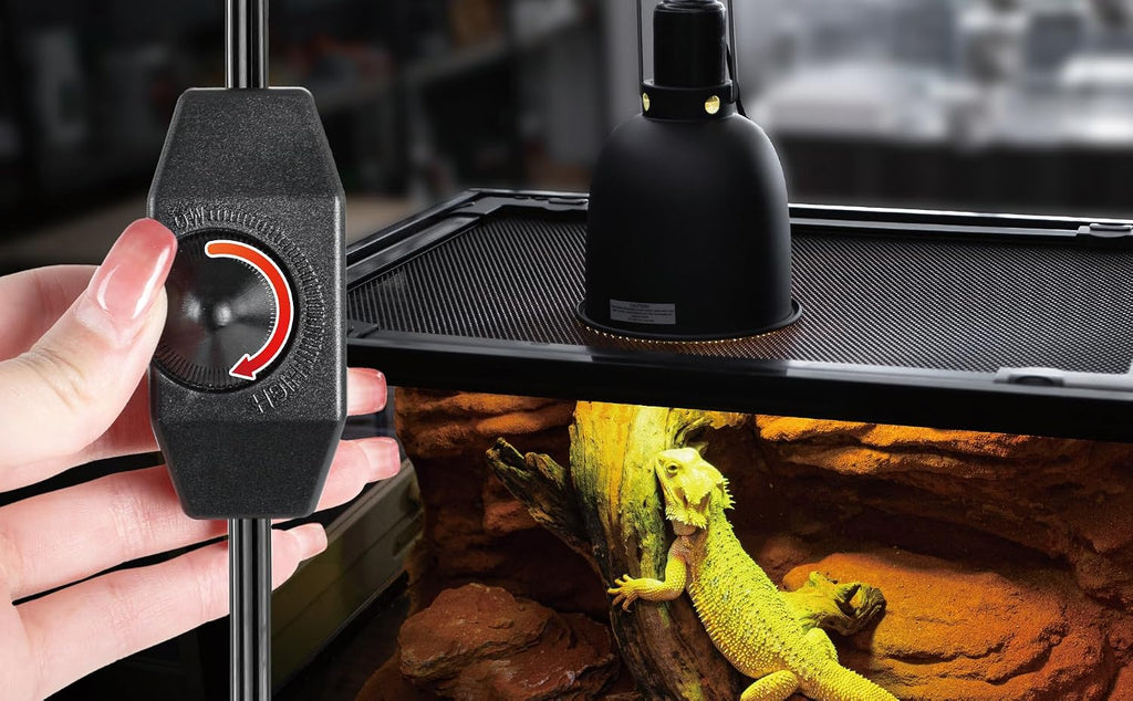 ReptiZoo Deep Dome Lamp Fixture RL04D | 5.5" Reflective Hood, Max 100W