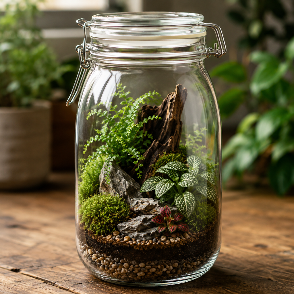 1500 ml terrarium glass jar with lid