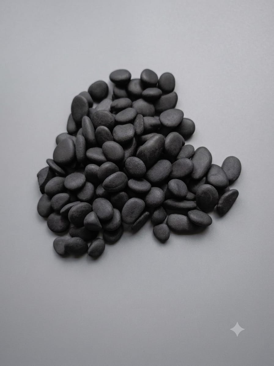 Small black pebbles