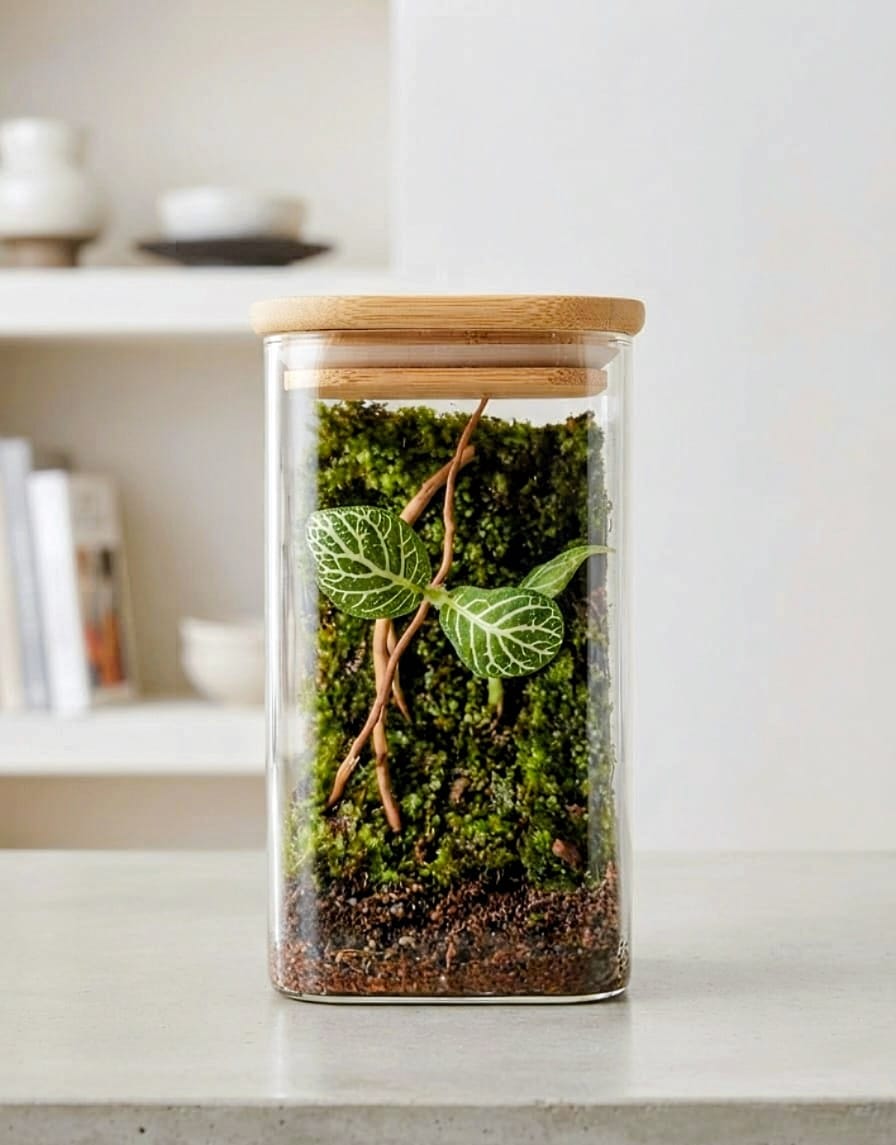 Mini Terrarium in Glass Bottle