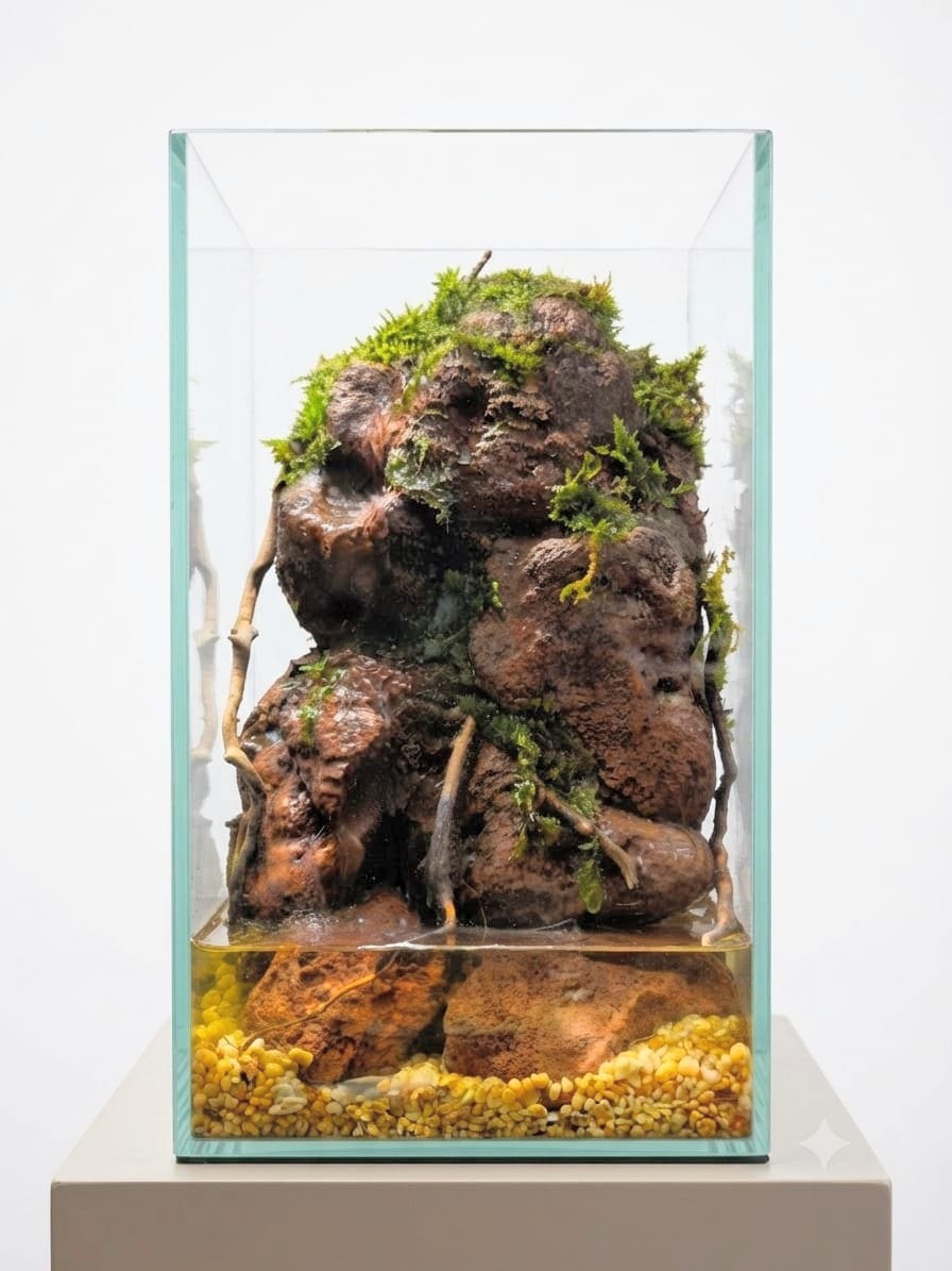 Waterfall Terrarium made of Red Lava Rocks