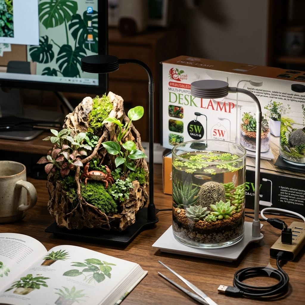 Terrarium Desk Lamp with Base
