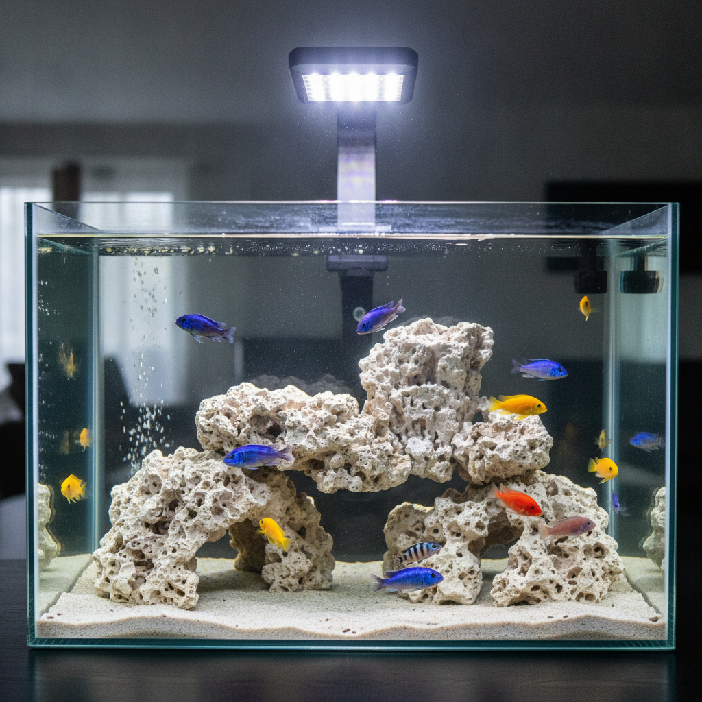 Sansibar rock in a Cichlid tank
