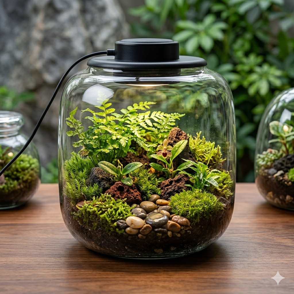 Terrarium Jar with fan and light