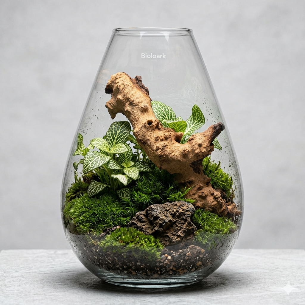 Terrarium with mopani wood