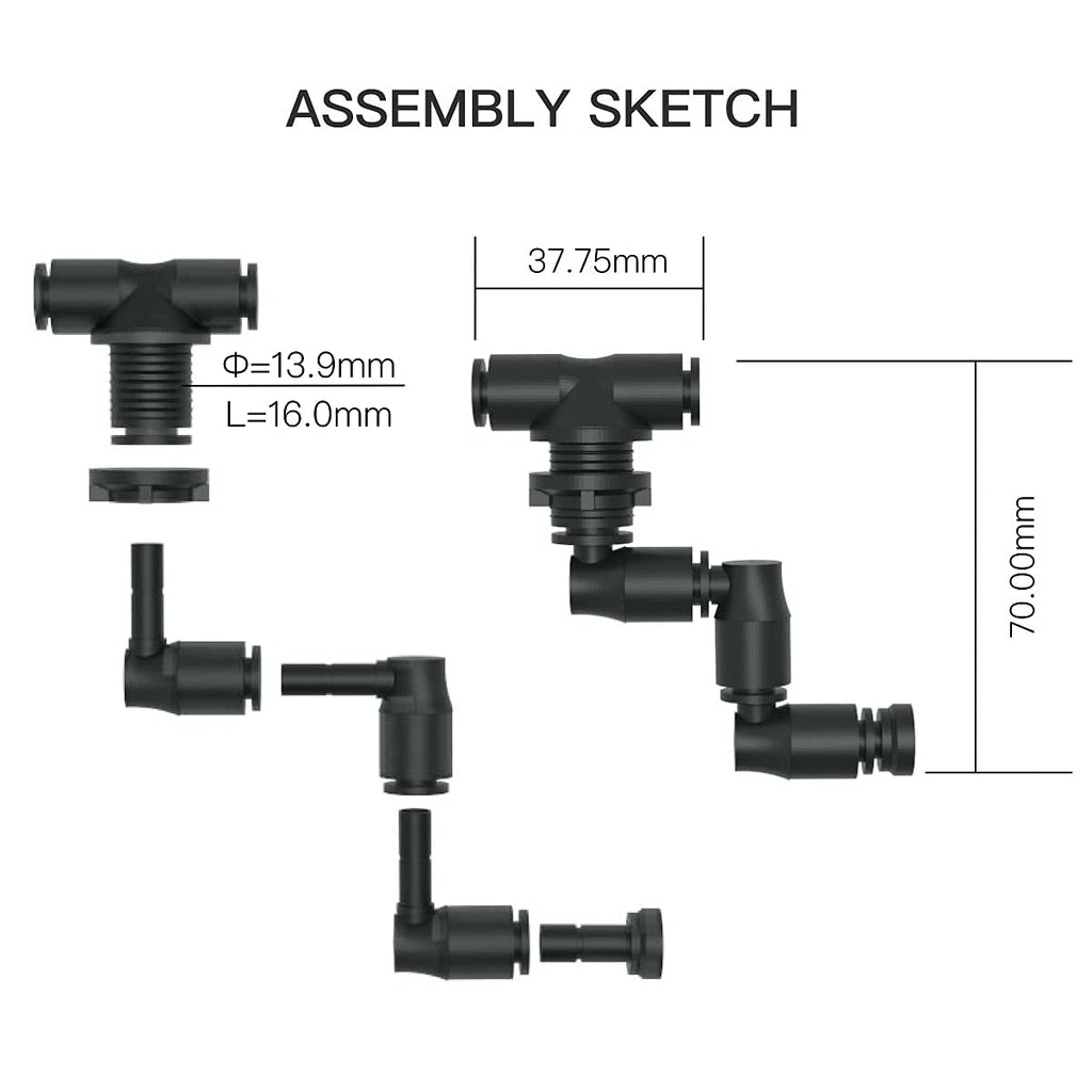 Mius Four Head Misting Nozzle For Terrarium Systems