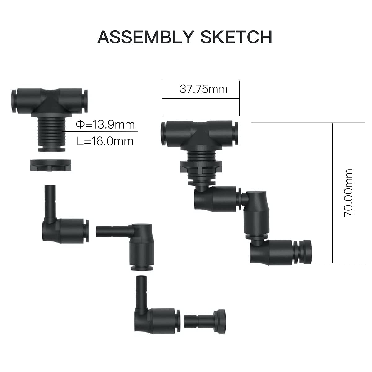 Mius Four Head Misting Nozzle For Terrarium Systems